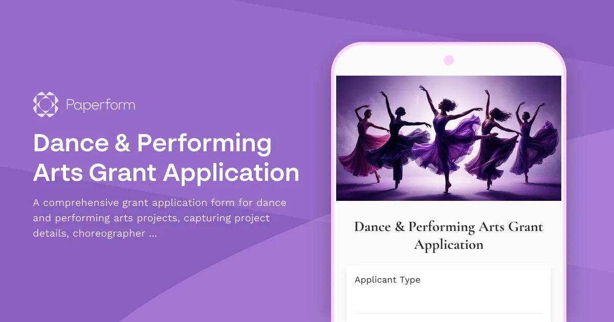 Dance & Performing Arts Grant Application