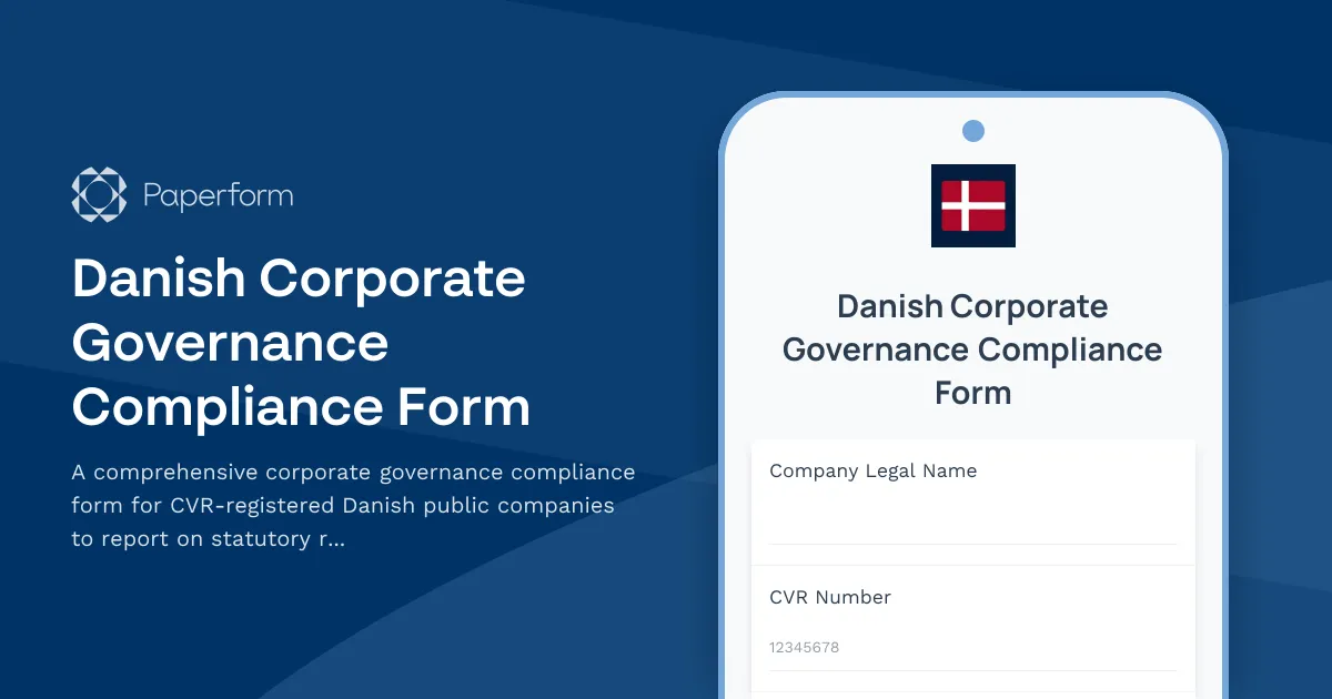 Danish Corporate Governance Compliance Form