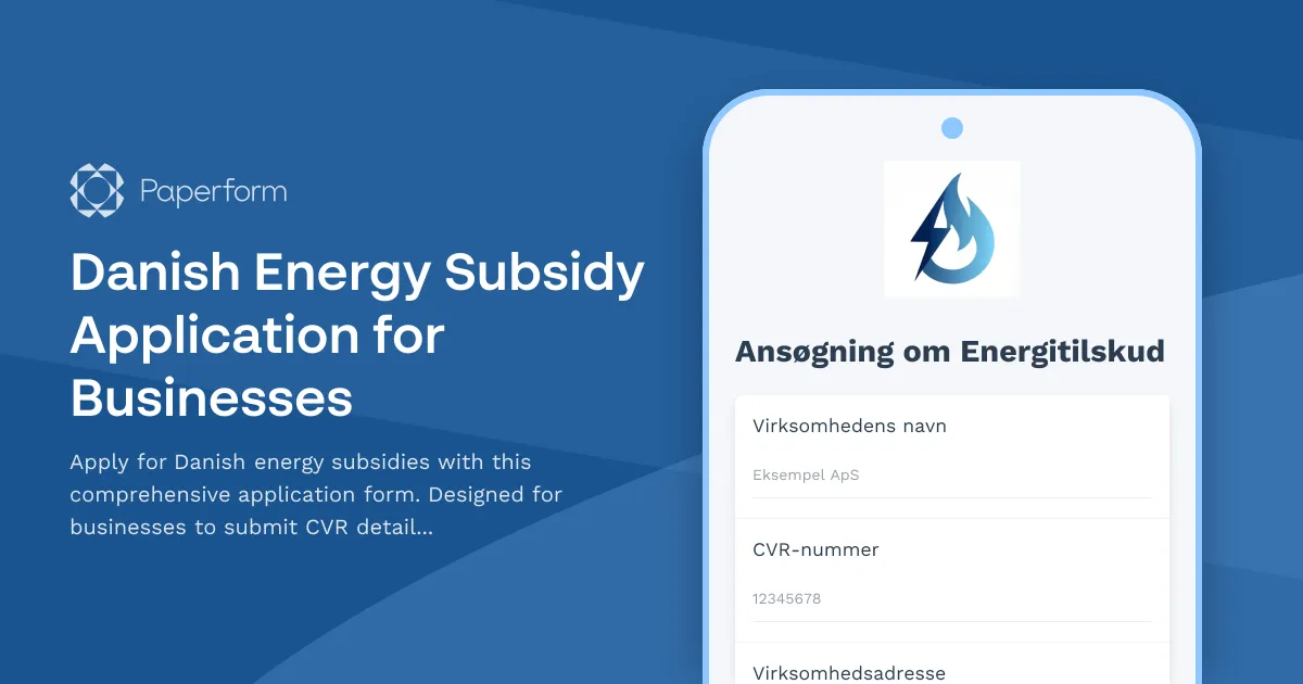 Danish Energy Subsidy Application for Businesses