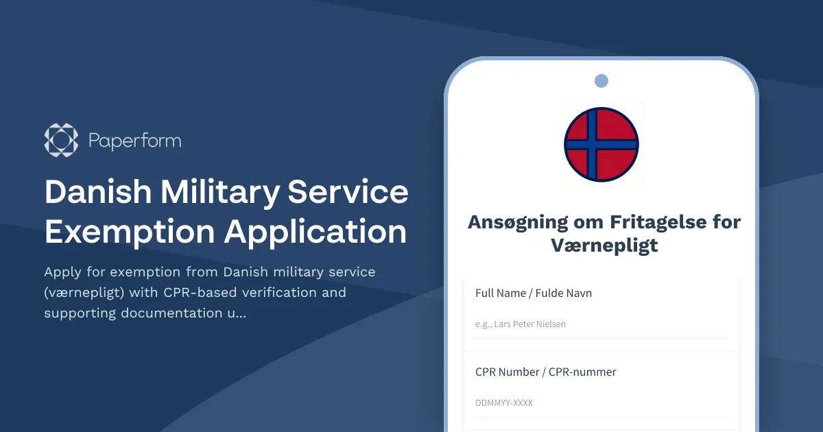 Danish Military Service Exemption Application