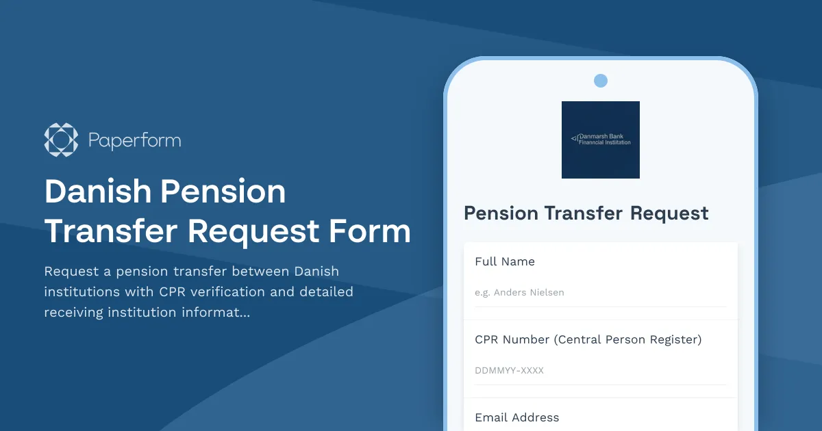 Danish Pension Transfer Request Form