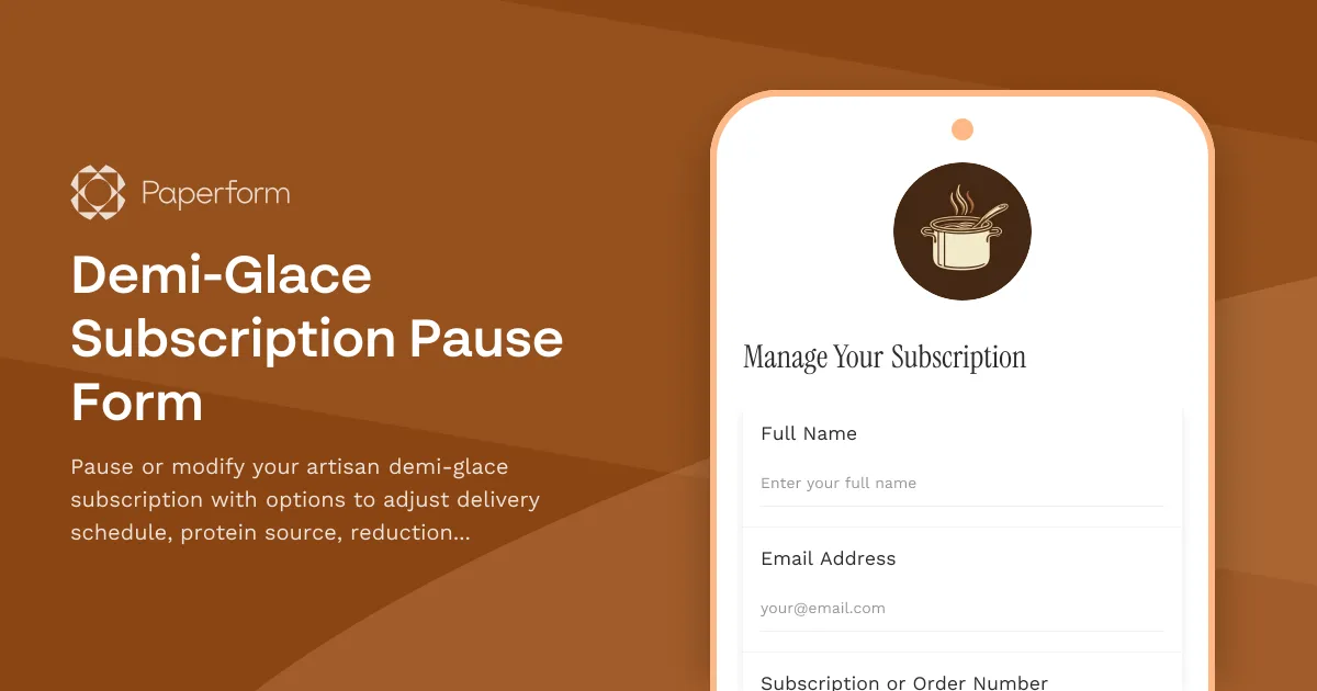 Demi-Glace Subscription Pause Form