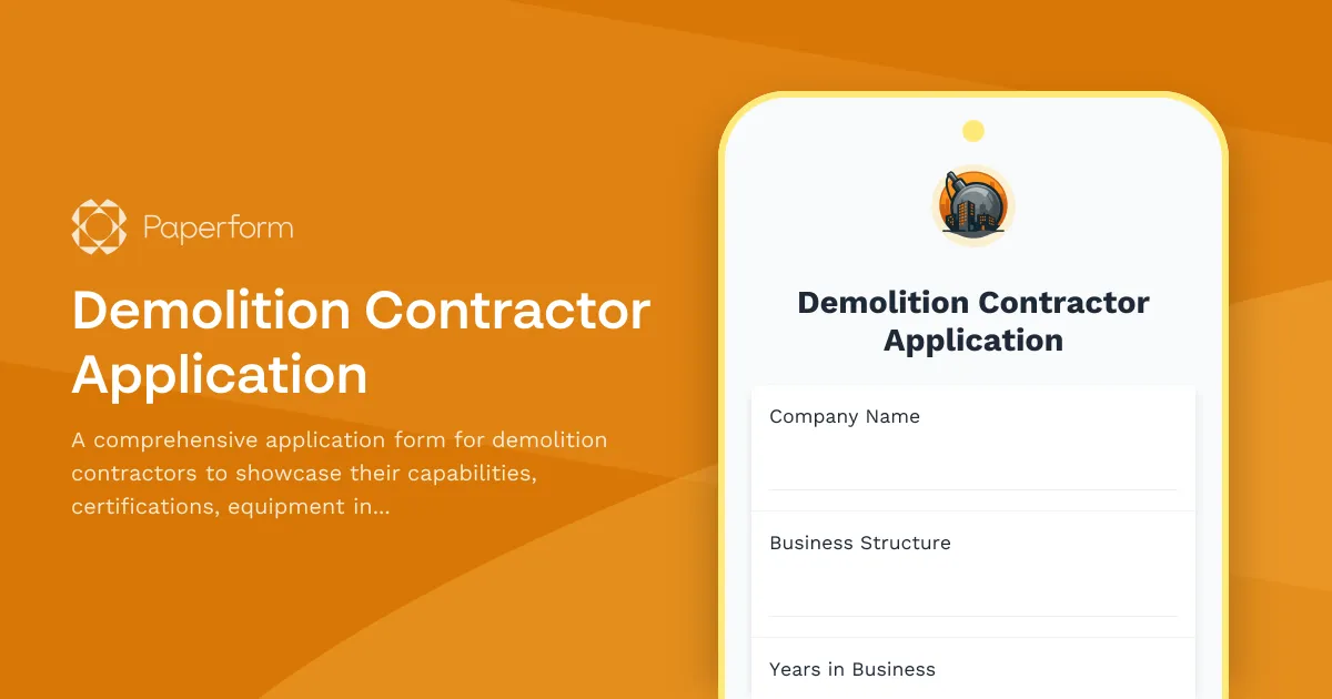 Demolition Contractor Application