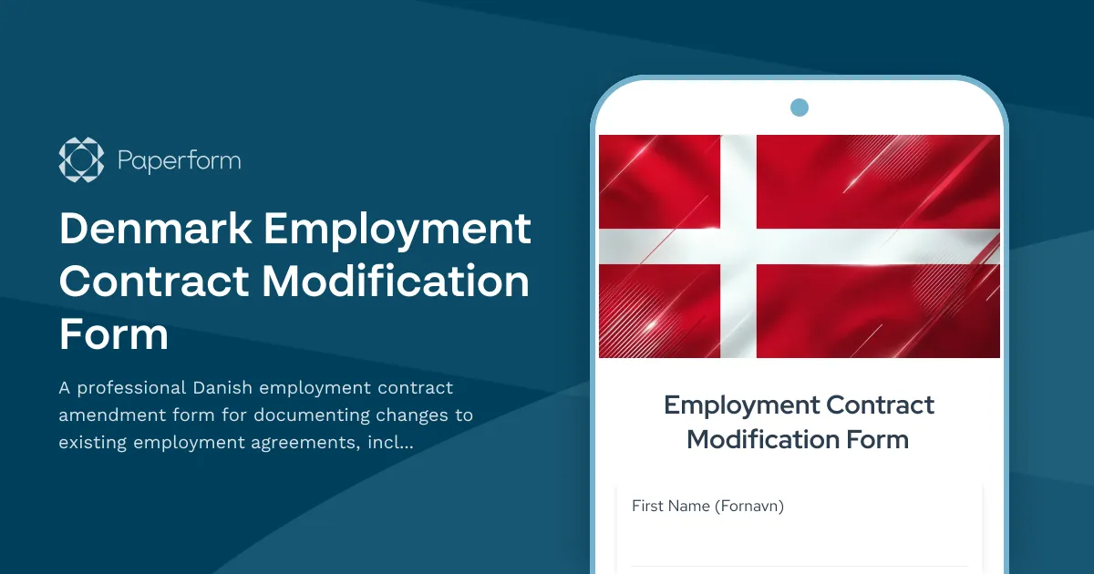 Denmark Employment Contract Modification Form