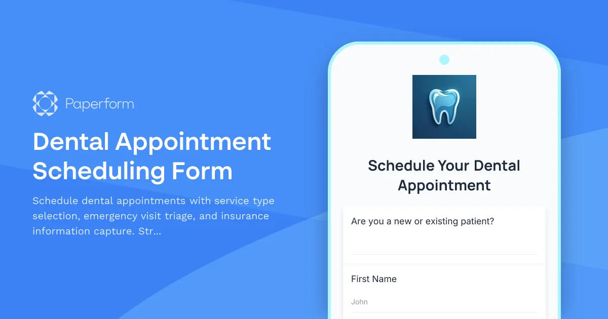 Dental Appointment Scheduling Form