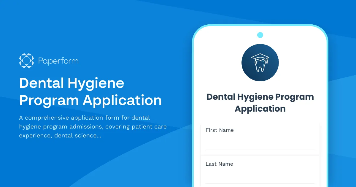 Dental Hygiene Program Application