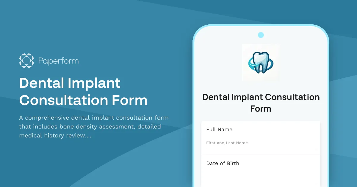 Dental Implant Consultation Form