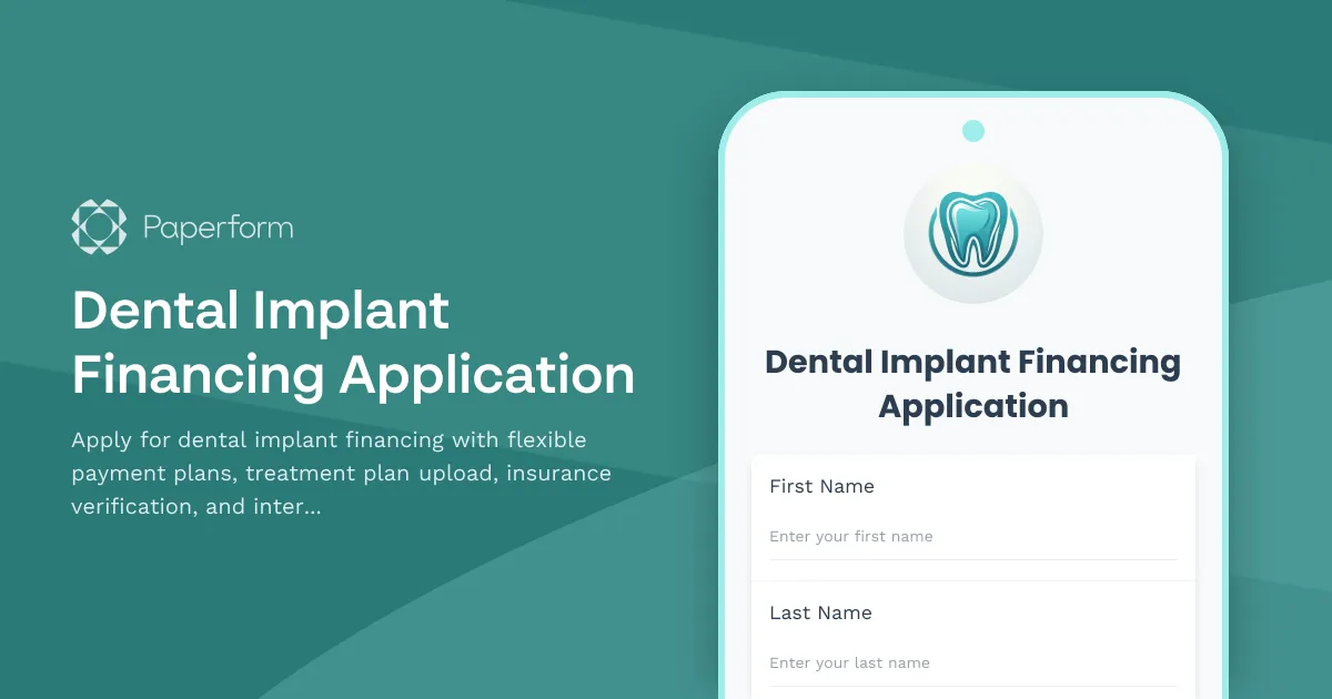 Dental Implant Financing Application
