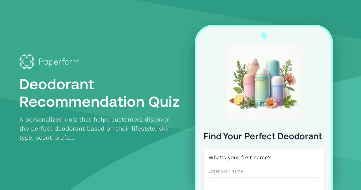 Deodorant Recommendation Quiz
