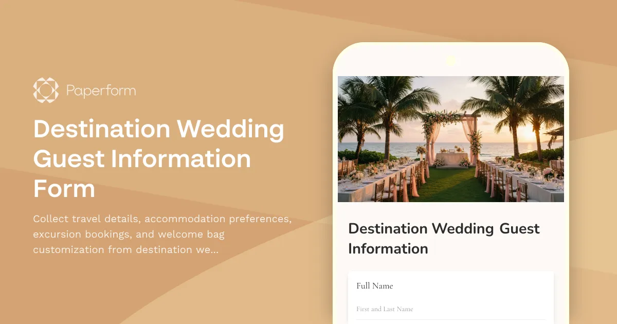 Destination Wedding Guest Information Form