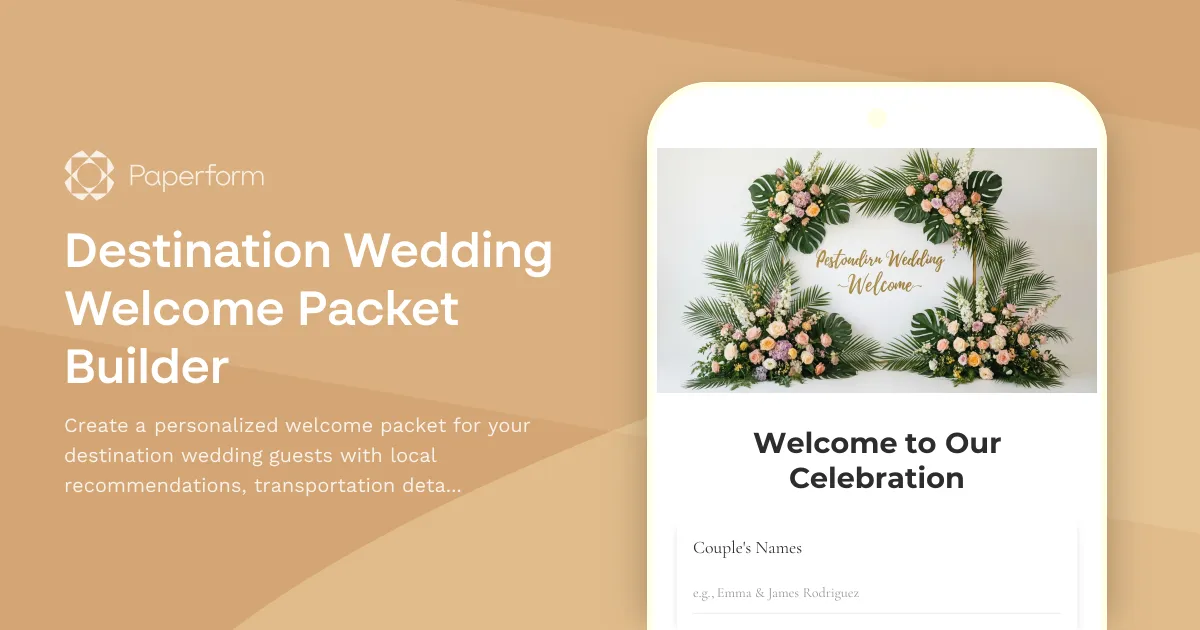 Destination Wedding Welcome Packet Builder