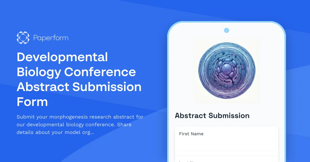 Developmental Biology Conference Abstract Submission Form