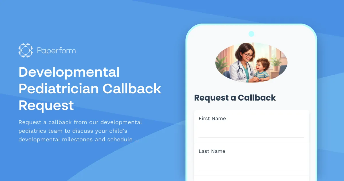 Developmental Pediatrician Callback Request