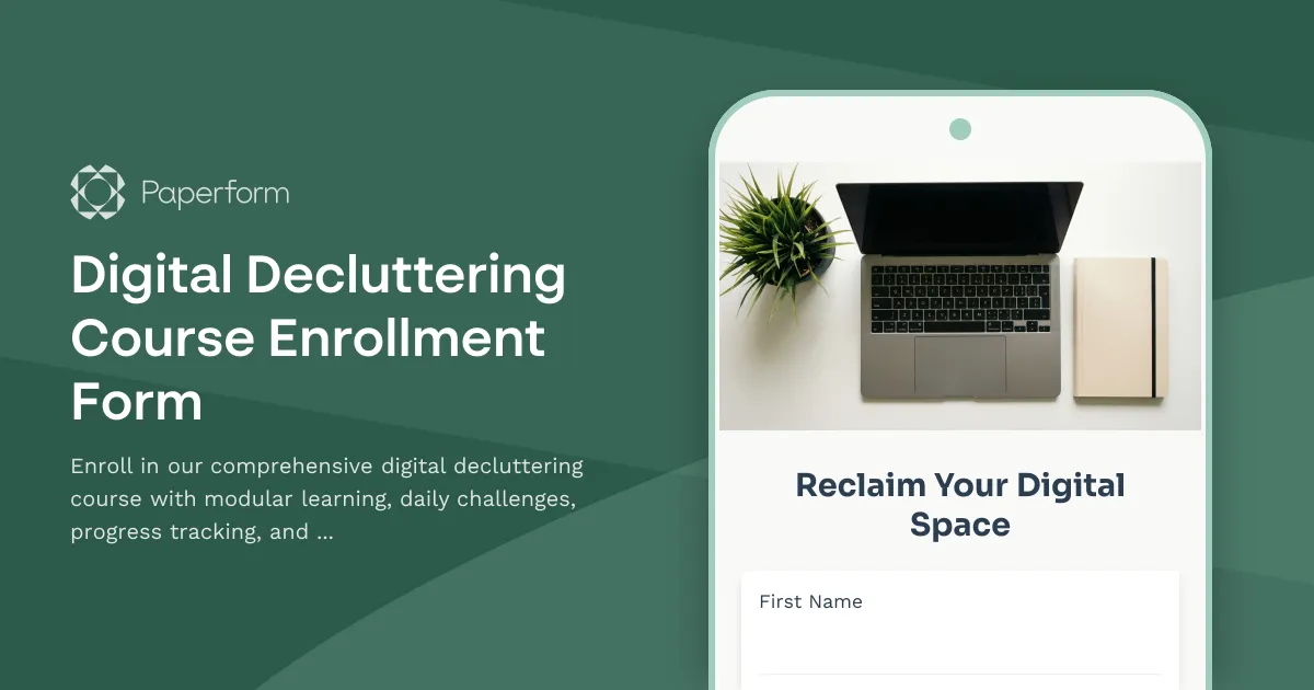 Digital Decluttering Course Enrollment Form