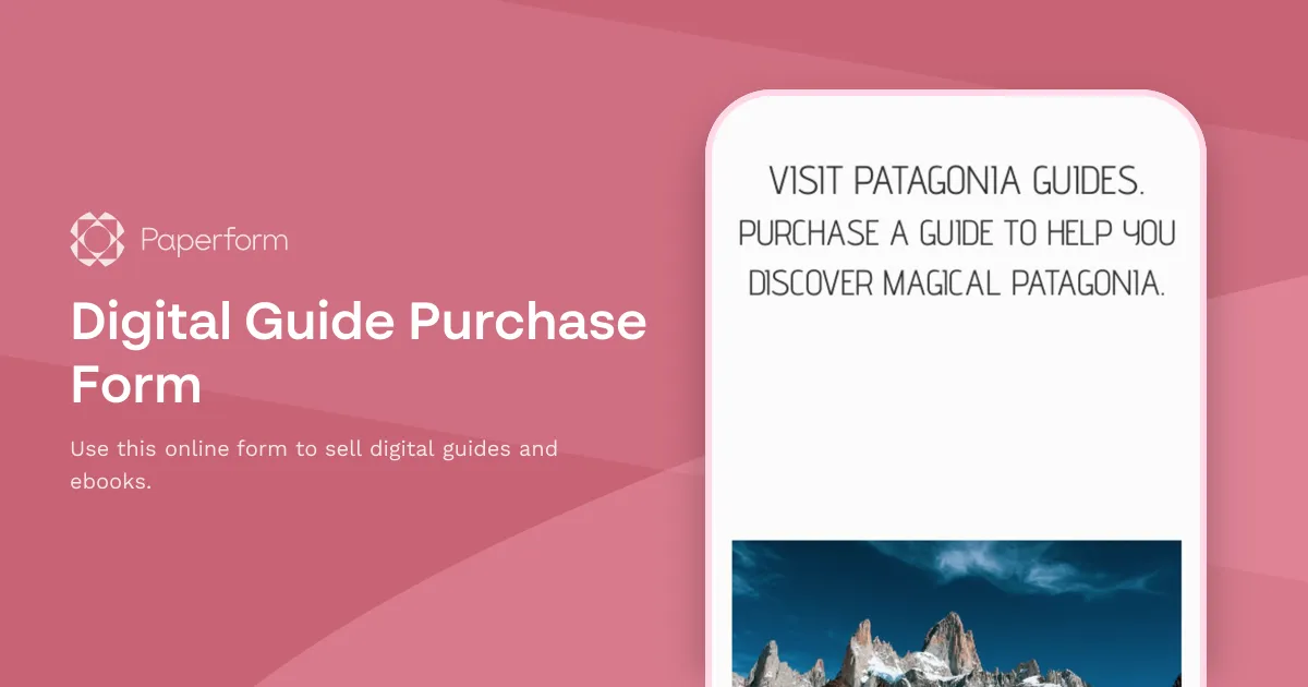 Digital Guide Purchase Form
