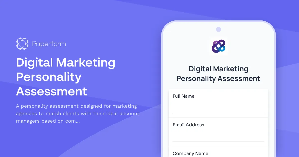 Digital Marketing Personality Assessment