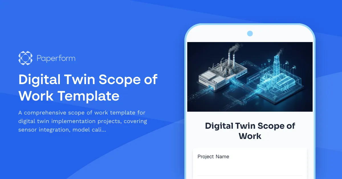 Digital Twin Scope of Work Template