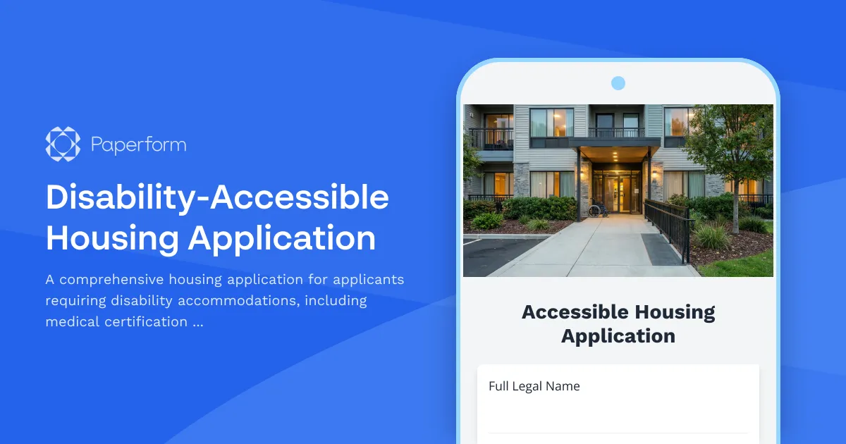 Disability-Accessible Housing Application