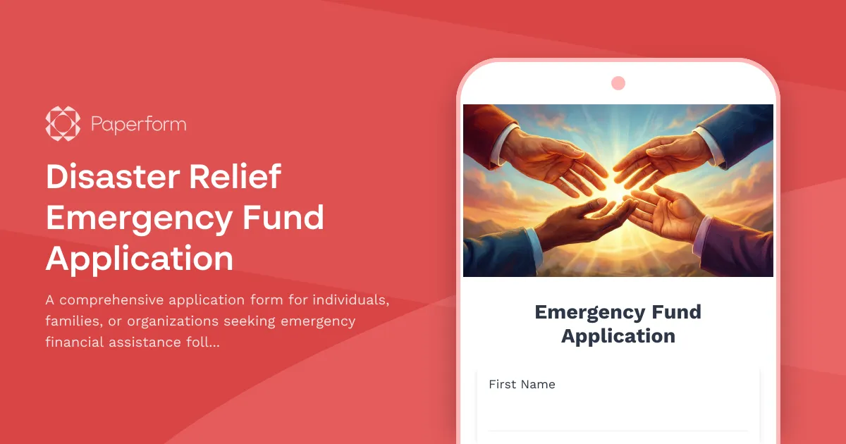 Disaster Relief Emergency Fund Application