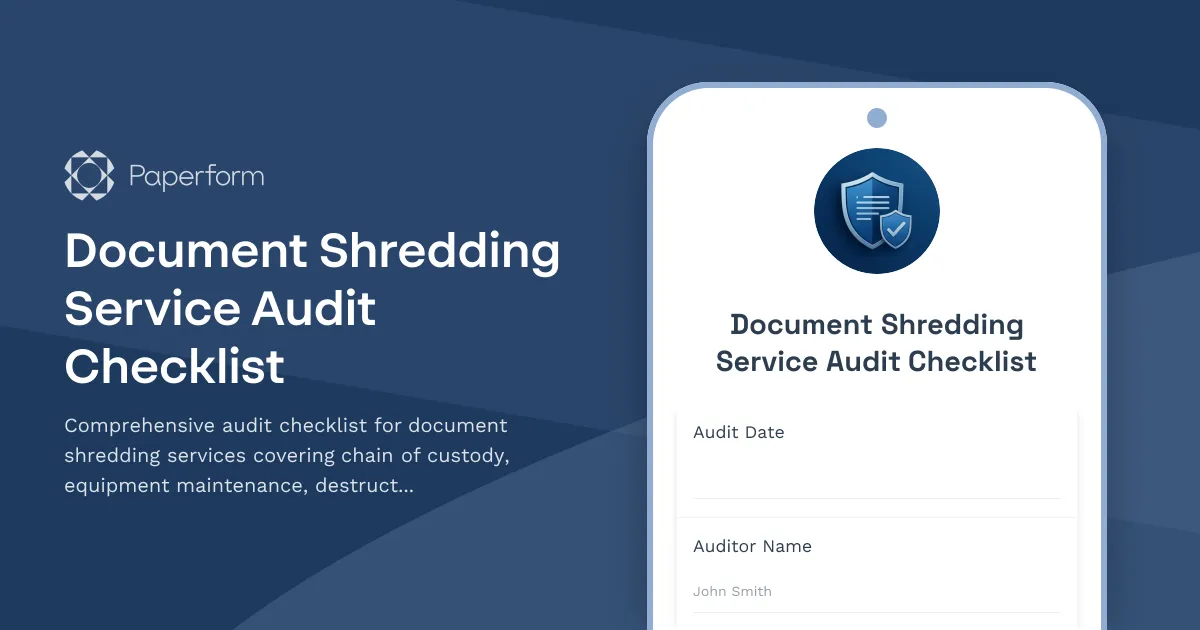 Document Shredding Service Audit Checklist