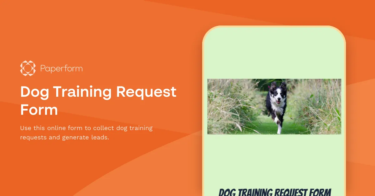 Dog Training Request Form