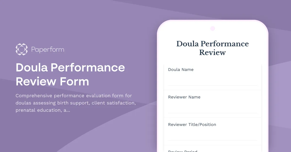 Doula Performance Review Form