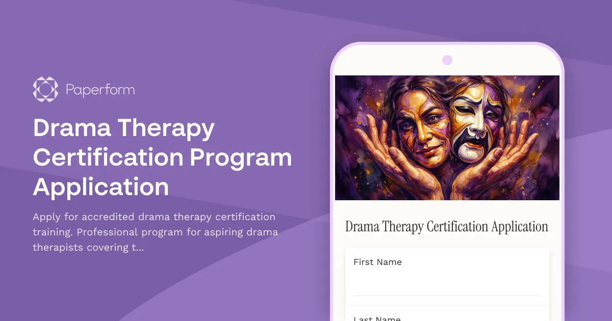 Drama Therapy Certification Program Application