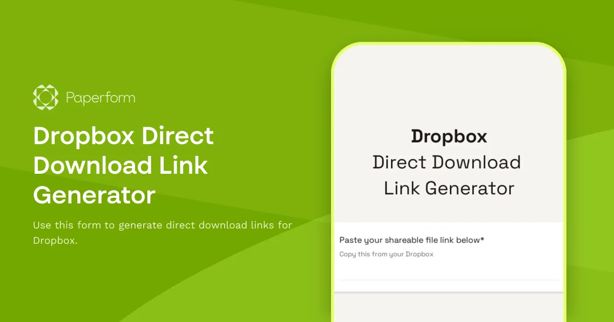 Dropbox Direct Download Link Generator