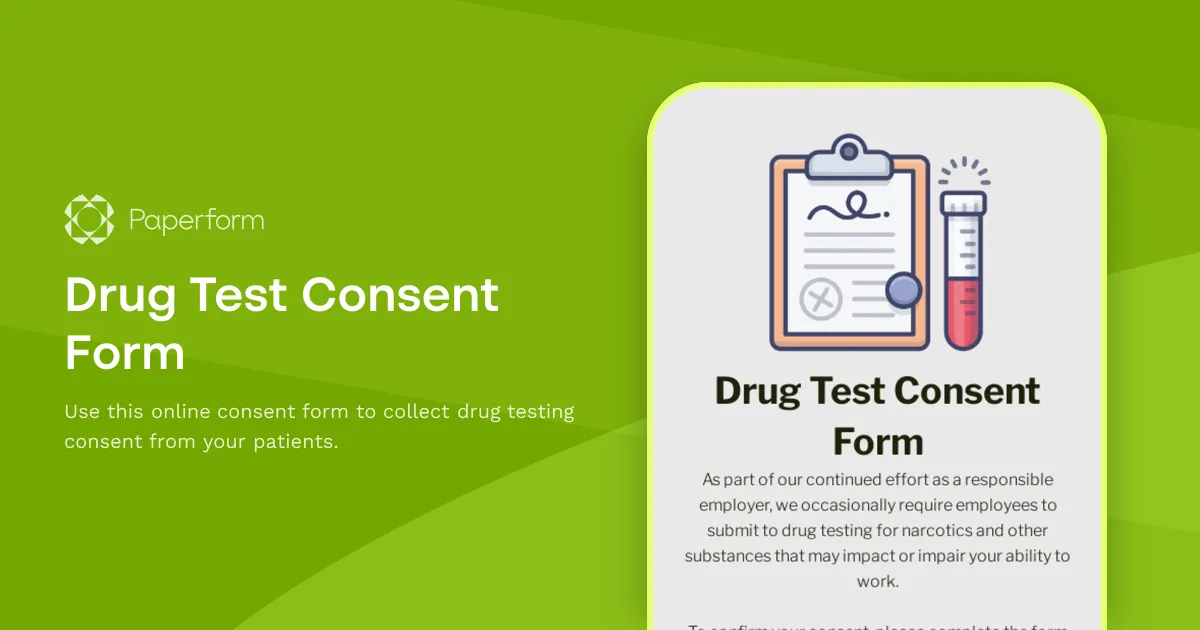 Drug Test Consent Form