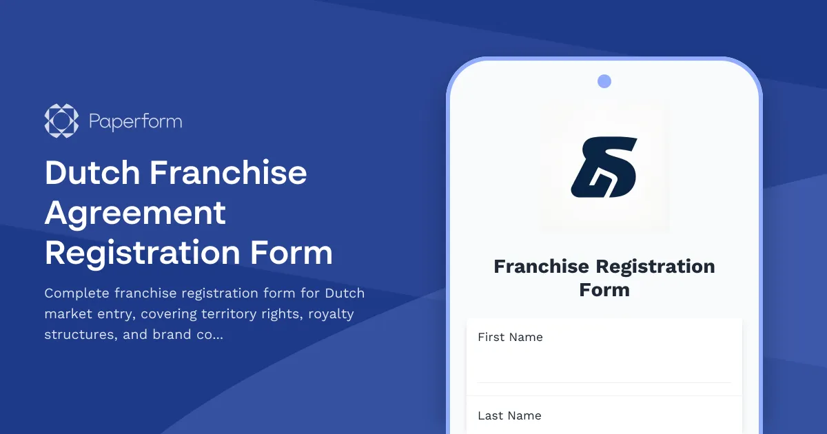 Dutch Franchise Agreement Registration Form