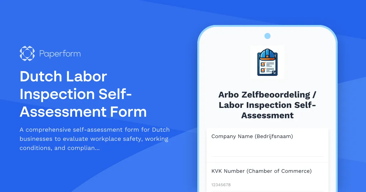 Dutch Labor Inspection Self-Assessment Form