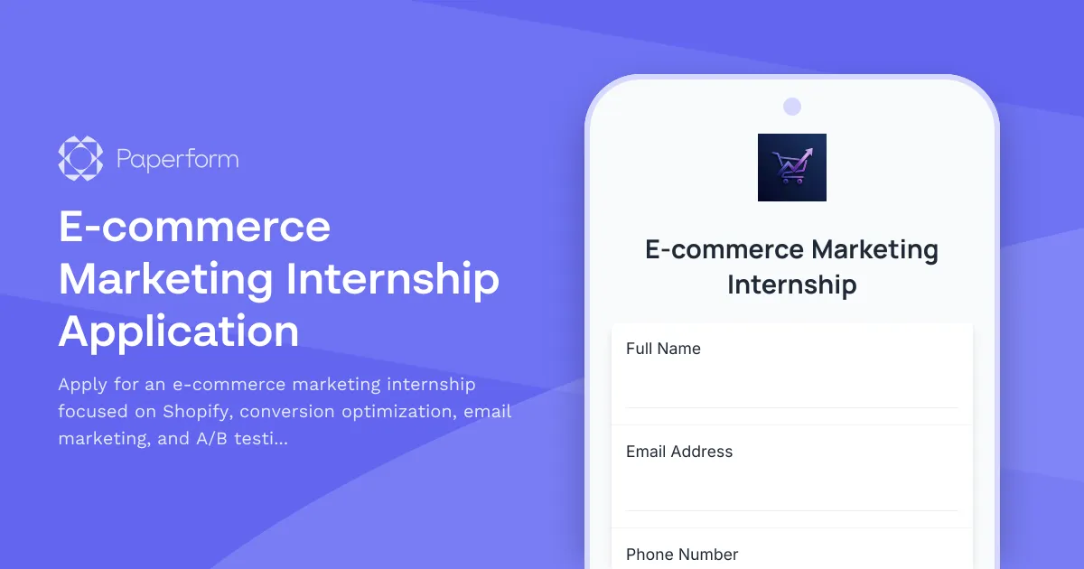 E-commerce Marketing Internship Application