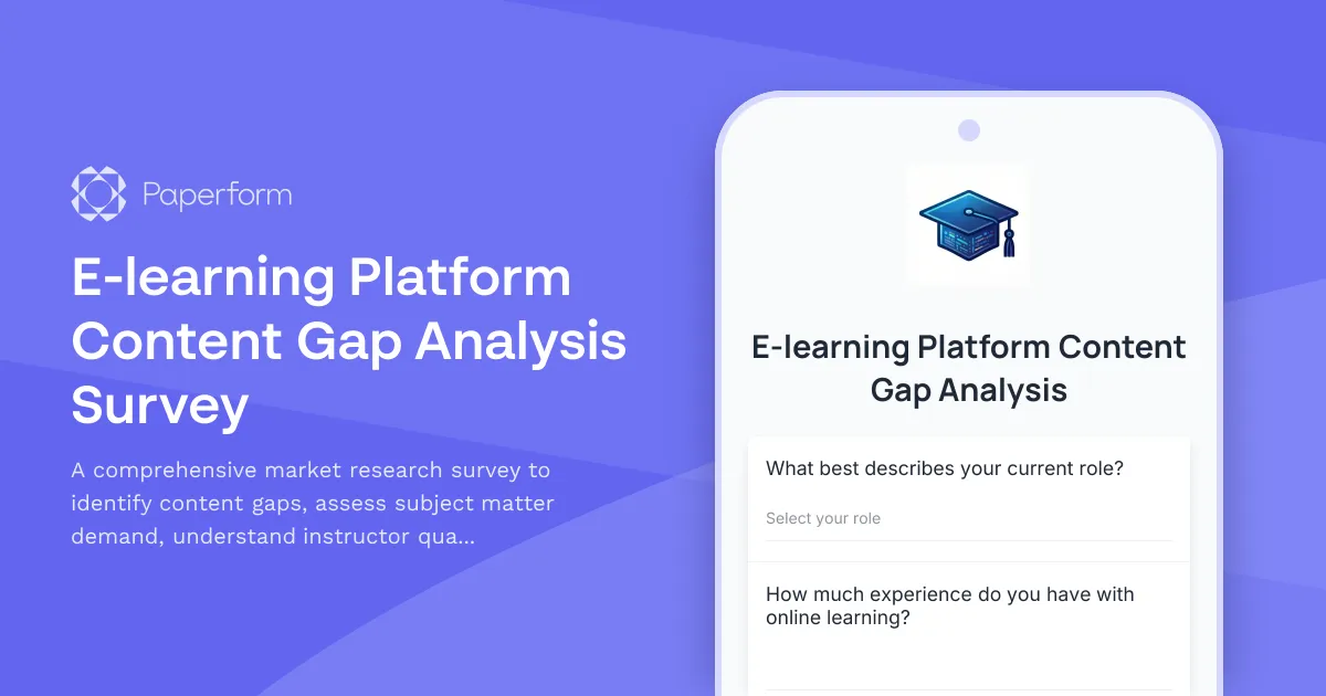 E-learning Platform Content Gap Analysis Survey