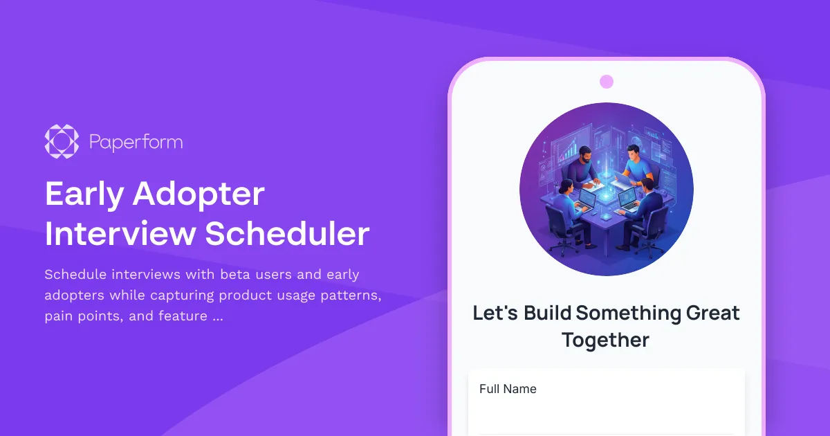 Early Adopter Interview Scheduler