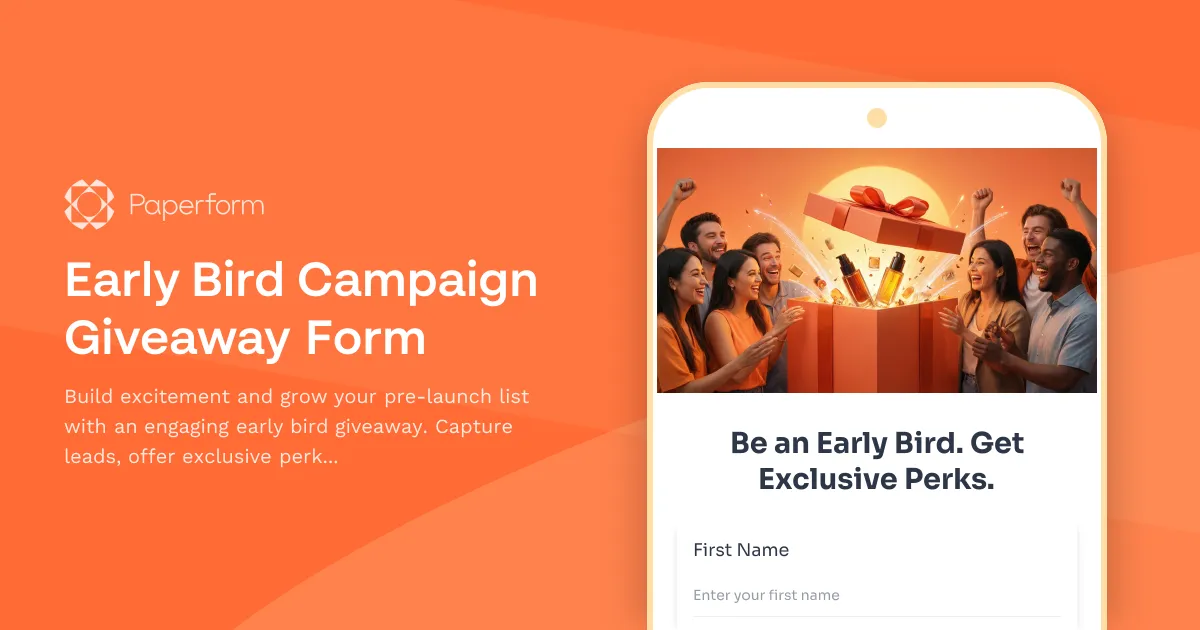 Early Bird Campaign Giveaway Form
