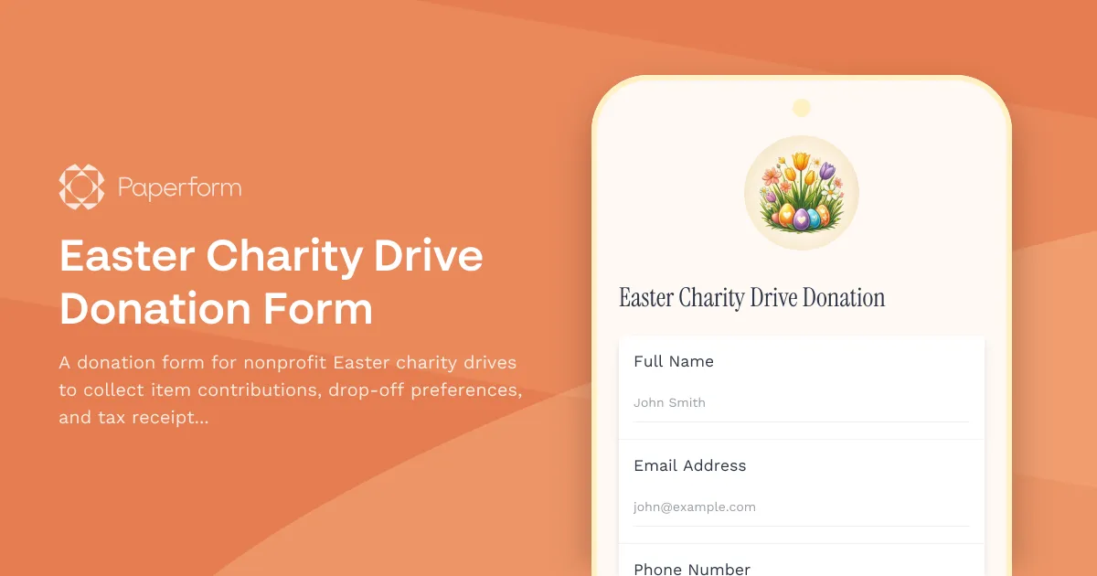 Easter Charity Drive Donation Form