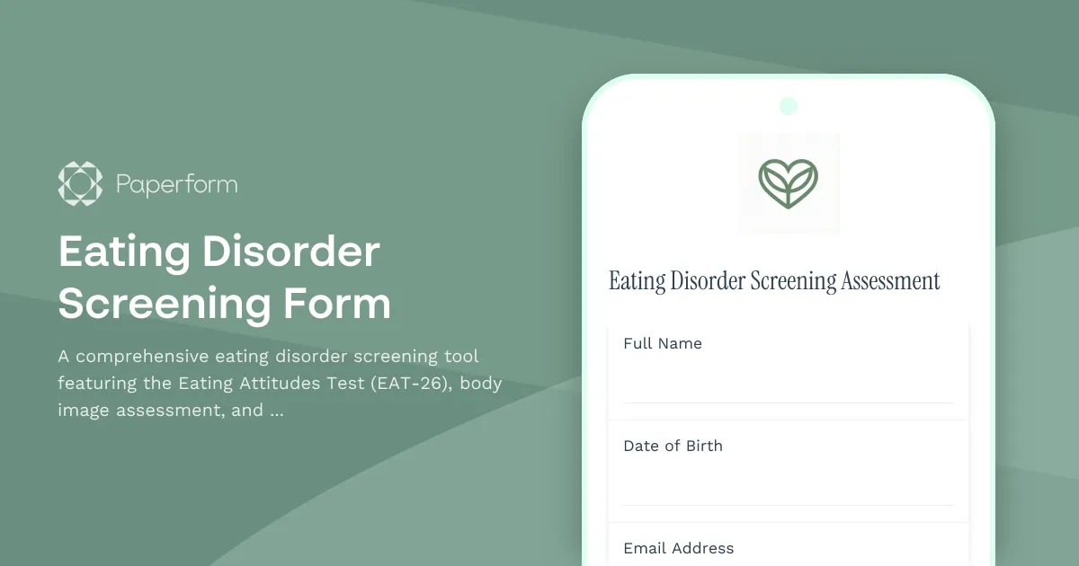 Eating Disorder Screening Form