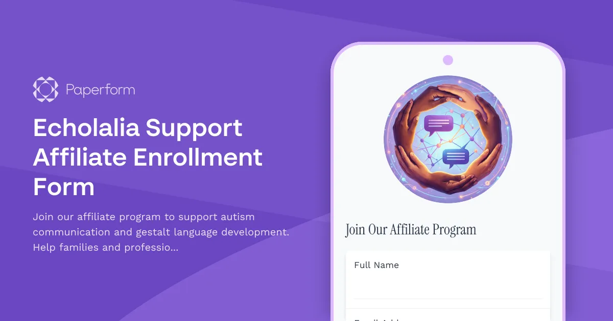 Echolalia Support Affiliate Enrollment Form