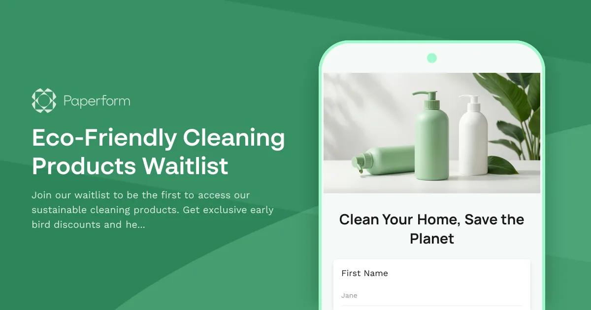 Eco-Friendly Cleaning Products Waitlist