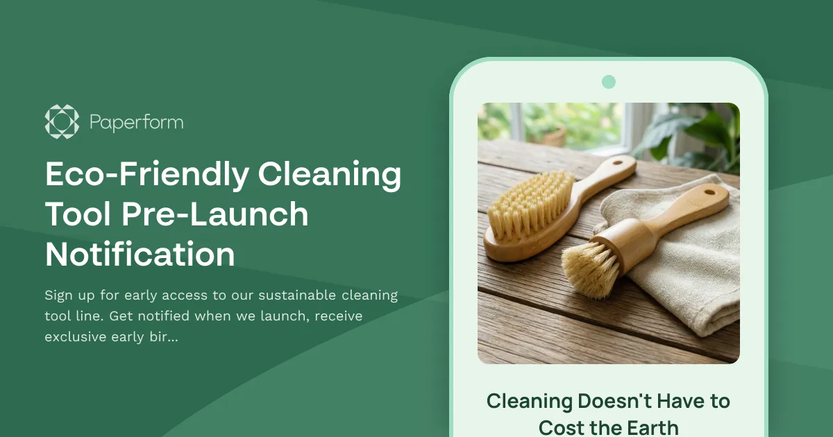 Eco-Friendly Cleaning Tool Pre-Launch Notification