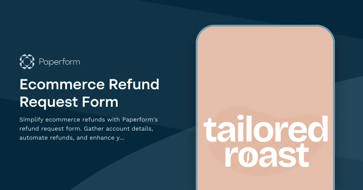 Ecommerce Refund Request Form