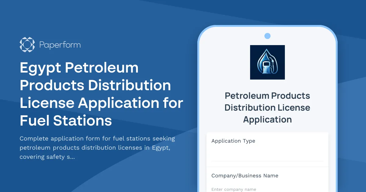 Egypt Petroleum Products Distribution License Application for Fuel Stations