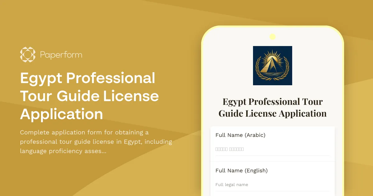 Egypt Professional Tour Guide License Application