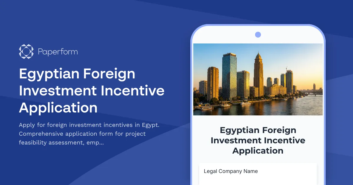 Egyptian Foreign Investment Incentive Application