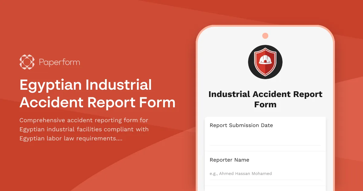 Egyptian Industrial Accident Report Form