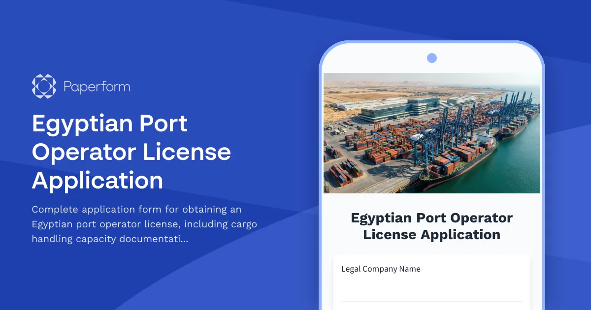 Egyptian Port Operator License Application