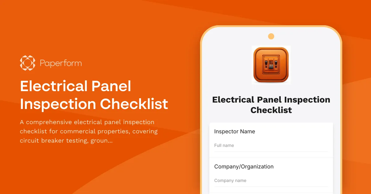 Electrical Panel Inspection Checklist