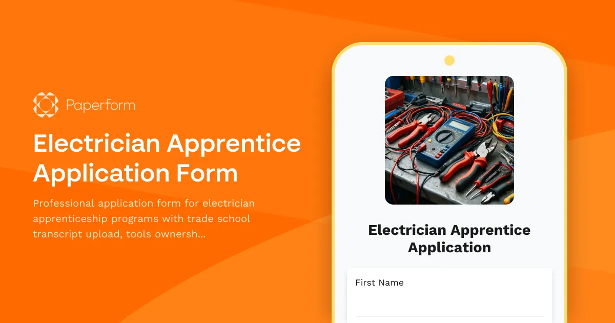 Electrician Apprentice Application Form