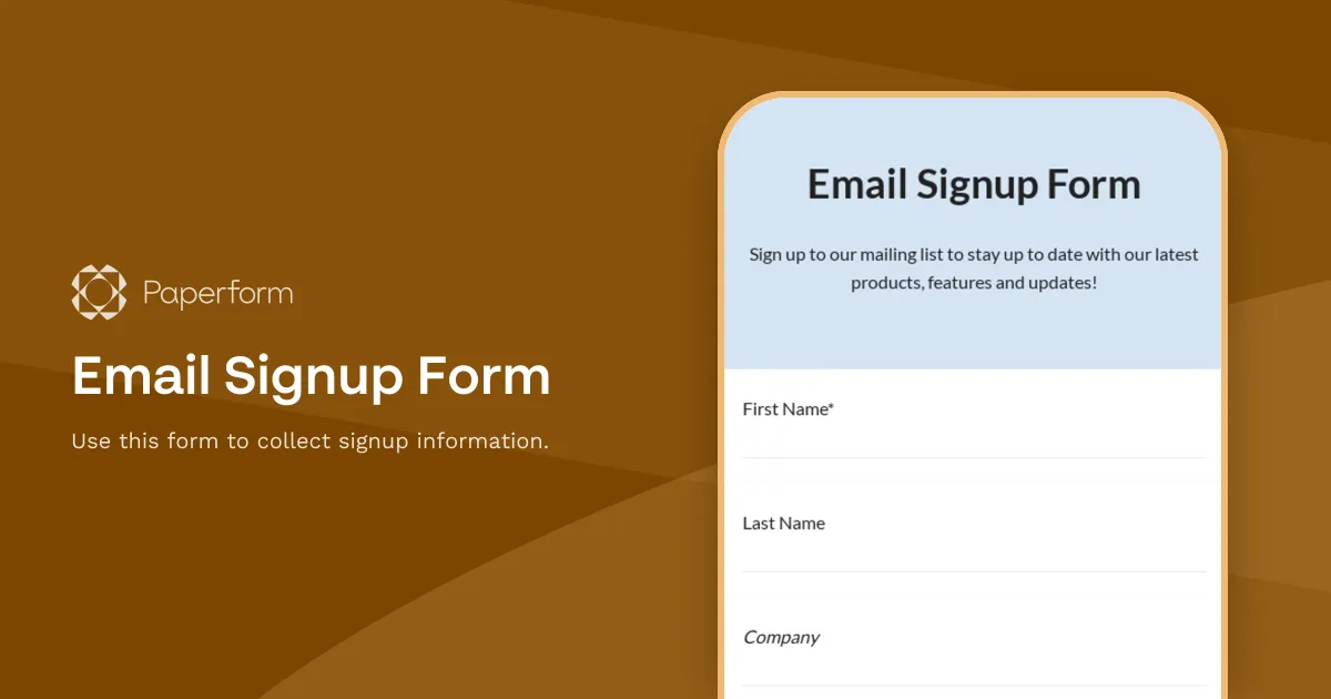 Email Signup Form
