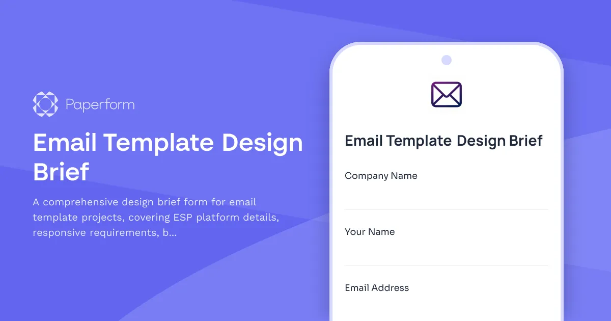Email Template Design Brief